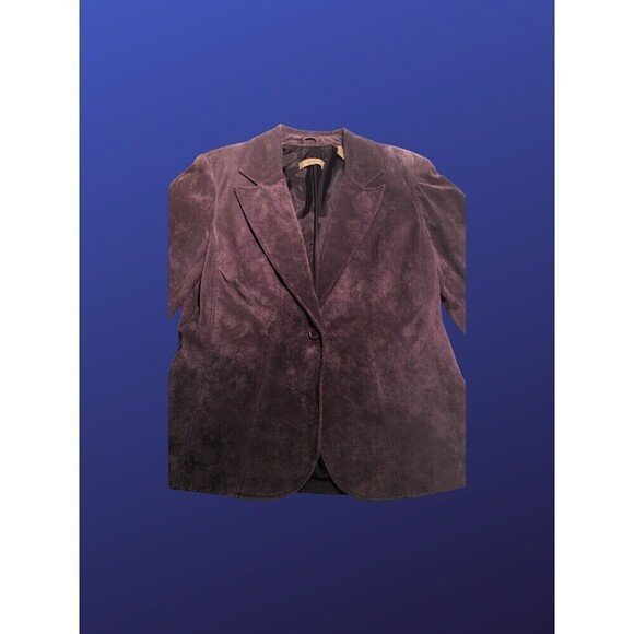 I.E. Blazer Jacket, 100% SUEDE Leather, EGGPLANT, WOMEN’S Size S, NWOT - Picture 9 of 10